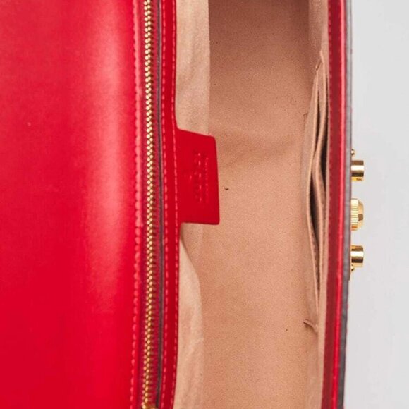 Gucci Red Guccissima Leather Padlock Medium Shoulder Bag - Picture 8 of 9